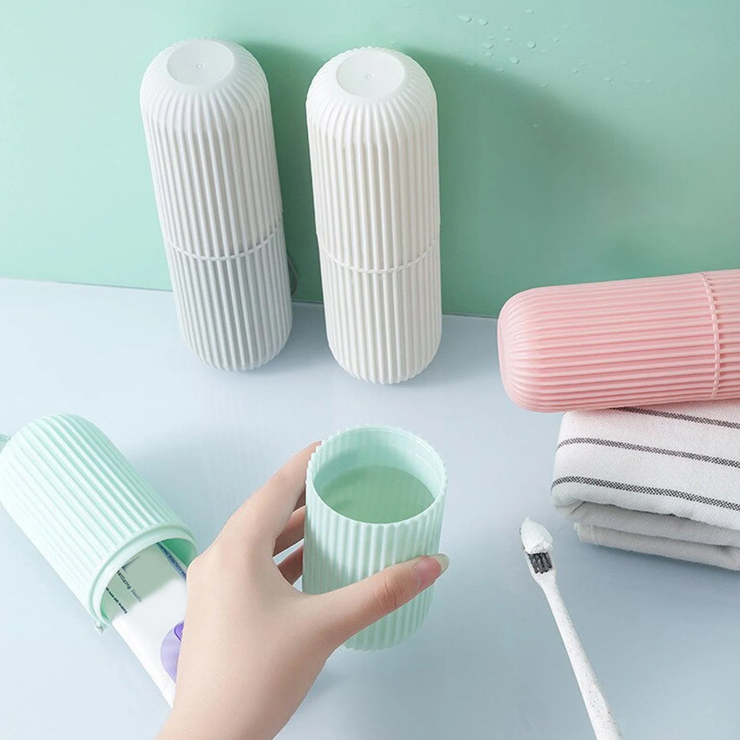 0308 Travel Toothbrush Holder, Portable Toothbrush Case for Traveling, Camping, Capsule Shape Travel Toothbrush Toothpaste Case Holder Portable Toothbrush Storage Plastic Toothbrush Holder With Rope and Brush 0308 Travel Toothbrush Holder, Portable Toothbrush Case for Traveling, Camping, Capsule Shape Travel Toothbrush Toothpaste Case Holder Portable Toothbrush Storage Plastic Toothbrush Holder With Rope and Brush